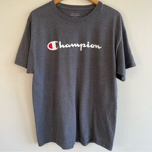 Champion Men's Short Sleeve T-Shirt Dark Gray Size Large